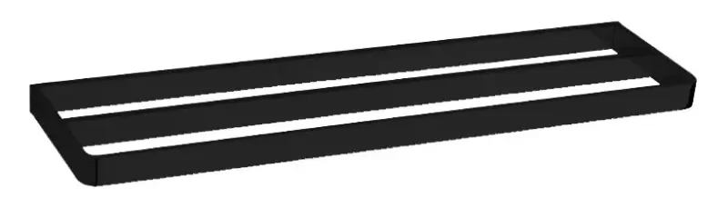 Водна революция Дълбок държач за двойни кърпи 60 см матов черен A212DPR