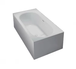 Solid-S Recto вана със солидна повърхност от кориан, свободностояща, Д180xШ93xВ55 см, матово бяла, последни наличности