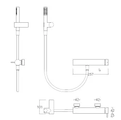 Waterevolution Flow смесител за душ с душ комплект хром T14001