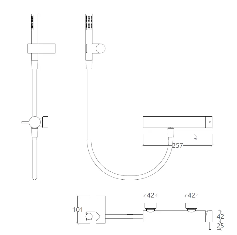 Waterevolution Flow смесител за душ с душ комплект хром T14001