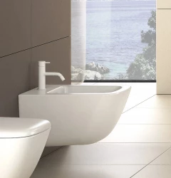 Мат бял смесител за биде от серията Flow на Waterrevolution T120BR