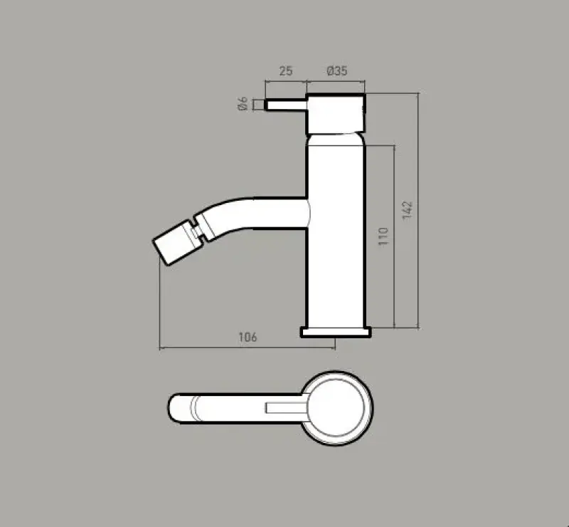 Мат бял смесител за биде от серията Flow на Waterrevolution T120BR