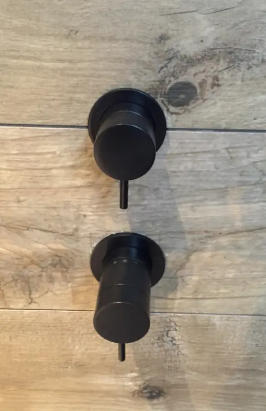 Waterevolution Flow вграден душ термостат с 2 изхода, матово черно с кръгла розетка 1208778072