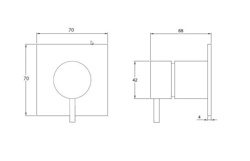 Вграден 2-посочен превключвател на Waterrevolution Flow в матово черно с кръгла розетка T1482SPR