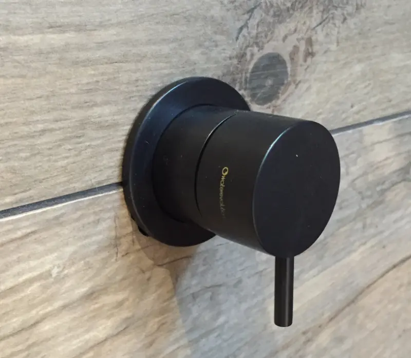 Вграден 2-посочен превключвател на Waterrevolution Flow в матово черно с кръгла розетка T1482SPR