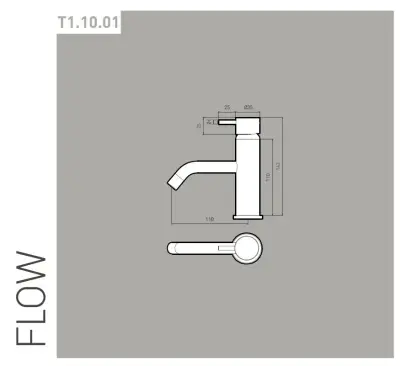 Waterevolution Flow смесител за умивалник хром T1101A01