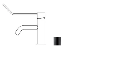 Waterevolution Flow смесител за умивалник с включен черен тапа T111PR