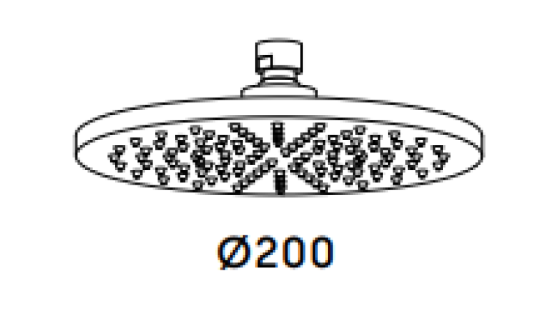 Водна революция Flow душ глава 200mm матово черно T1643PR