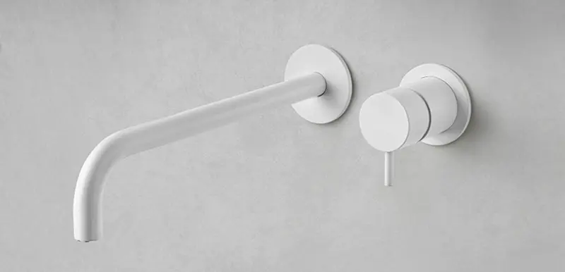 Waterevolution Flow вграден смесител за умивалник, матово бял, с излив 21 cm T116BBR-21