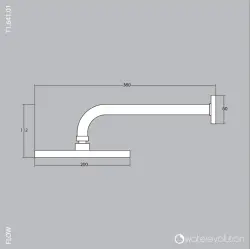Водна революция Flow главен душ 200мм със стенно свързване изцяло от неръждаема стомана T1641IE
