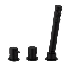 Водна революция Flow 3-дупков смесител за вана за монтаж на ръба на ваната мат черен T138SBPR