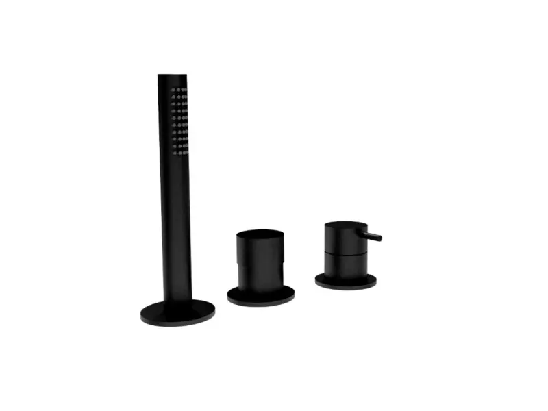 Водна революция Flow 3-дупков смесител за вана за монтаж на ръба на ваната мат черен T138SBPR