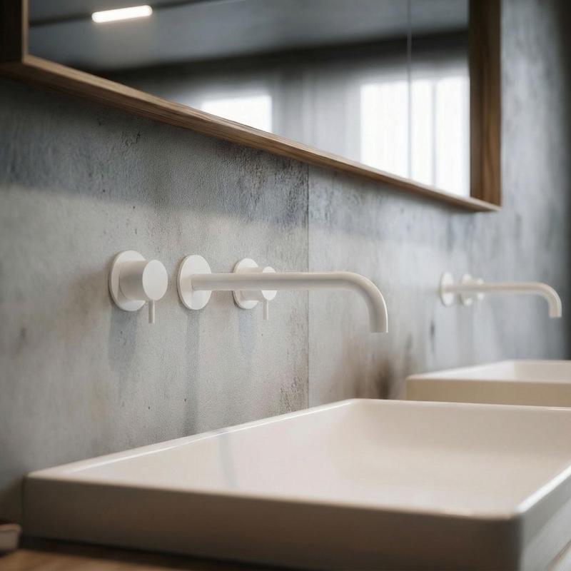 Waterevolution Flow 3-отворен вграден смесител за умивалник, матово бял, с излив 21 cm T1163FBR-21