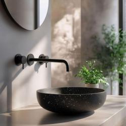 Waterevolution Flow 3-отворен вграден смесител за умивалник в матово черно с изпускател 21 T1163FPR-21