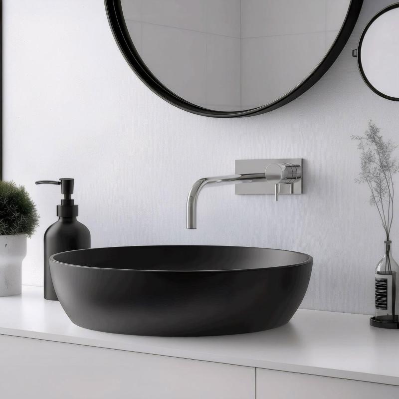 Вграден смесител за умивалник Waterrevolution Flow с покритие хром и източник 15cm T1161B01-15