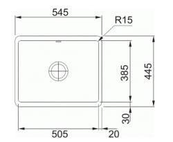 Франке мивка Fraceram Kubus KBK110.50 Оникс за вграждане 1260335883