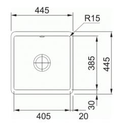 Франке мивка Fraceram Kubus KBK 110.40 Onyx за вграждане 1260335878