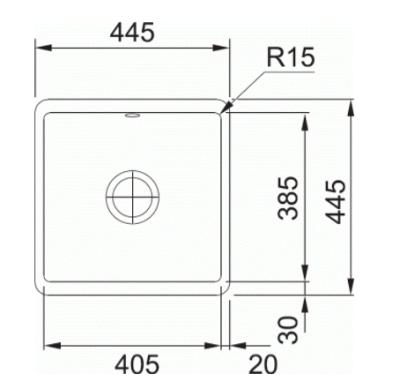 Франке мивка Fraceram Kubus KBK 110.40 Onyx за вграждане 1260335878