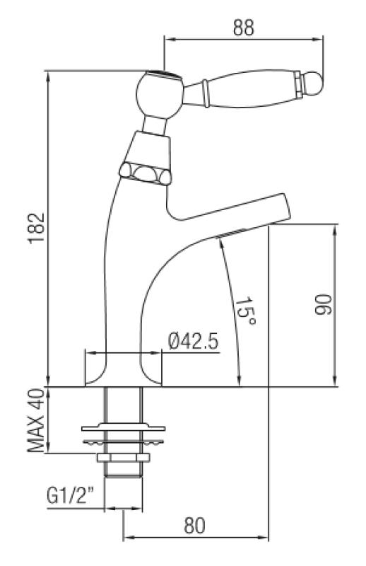 PB класически чешмичка за фонтан с бяла ръкохватка за студена вода, малък модел, бронз 1208854902