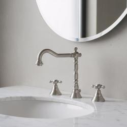 PB класически мивка с 3 отвора, силни кранове, изпускател 18,5 см, неръждаема стомана 1208854952