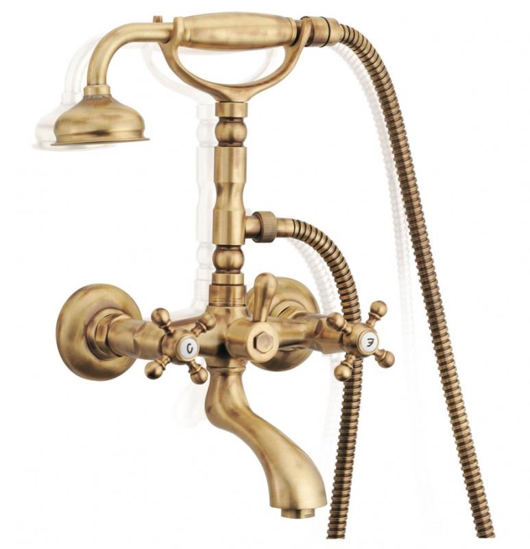 PB класически смесител за баня с хромирани копчета, включително ръчна душ 1208855152