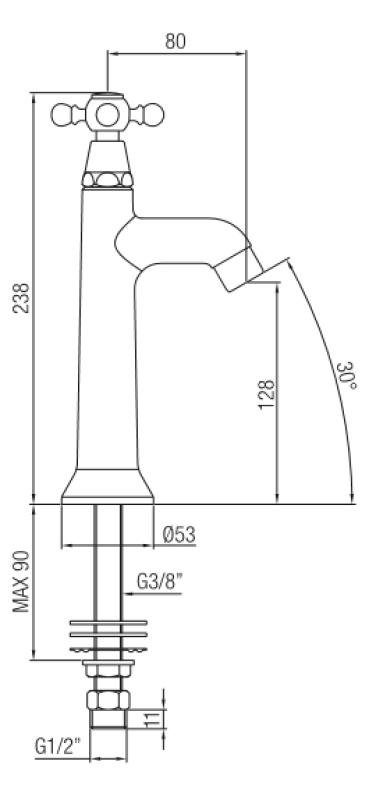 PB класически кран за фонтан със силна ръкохватка за студена вода хром 1208855532
