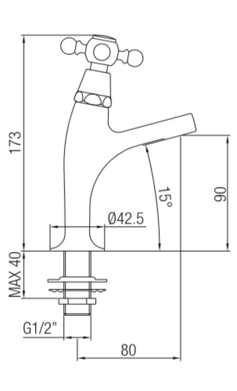 PB класически чешмичка за фонтан с ръчка за студена вода малък модел RVS 1208855702