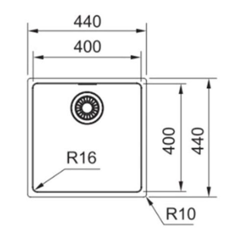 Franke Maris MRX 110.40 Иноксова мивка, монтаж под плота 40x40 1220527791