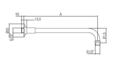 PB класическа душова ръка бронз 40cm 1208898922