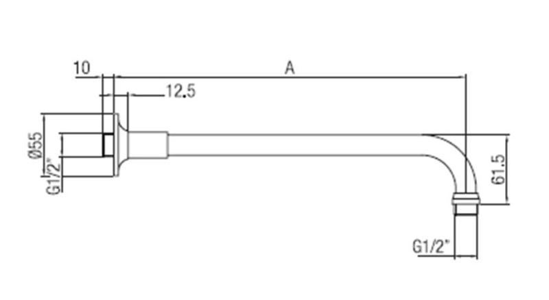 PB класическа душова ръка бронз 40cm 1208898922