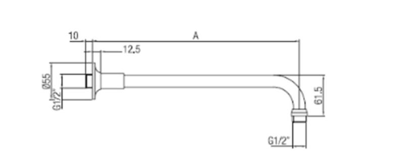 PB класическа душова рамо от неръждаема стомана 40cm 1208898932