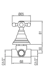 PB класически вграден превключвателен кран 2-пътен RVS 1208899142