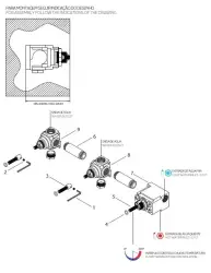 Вграден душов термостат Waterrevolution Flow с 3 запирни крана в матово черно 1208916232