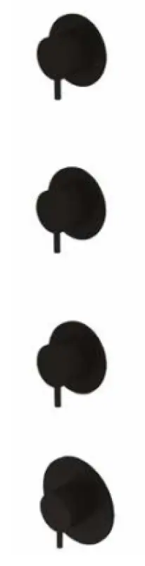 Вграден душов термостат Waterrevolution Flow с 3 запирни крана в матово черно 1208916232