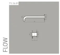 Waterevolution Flow вграден смесител за умивалник от четкан месинг с изпускател 21cm T116BBB-21