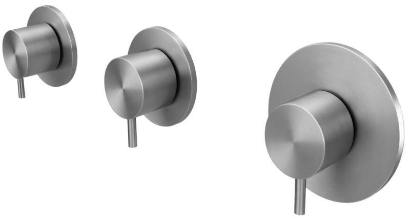 Вграден душ термостат от Waterrevolution Flow с 2 запиращи вентила, напълно изработен от неръждаема стомана 1208916472