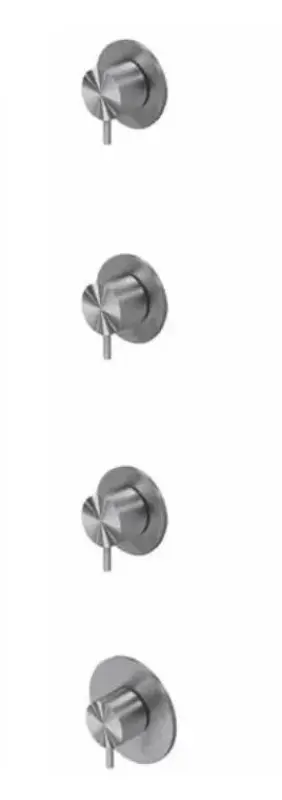 Вграден душ термостат Waterevolution Flow с 3 спирателни крана, напълно изработен от неръждаема стомана 1208916492