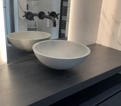 Solid-S Pure Умивалник за вграждане, кръгла мивка, матов светлосив цвят, Ш41xВ14 см, без преливник 1208919566