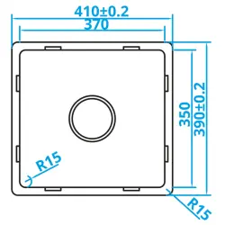 Caressi Basic Line Иноксова мивка 37x35 плосък монтаж, под и над нивото на плота CABL37R15 1208920569