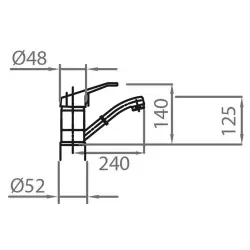 Caressi Basic Line Смесител за кухня с една ръкохватка, хром CABL110CH 1208920582