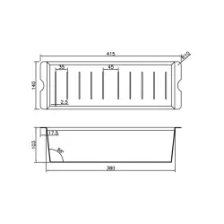 Caressi CACS1 38cm Съд за остатъци от неръждаема стомана и черно 1208920596