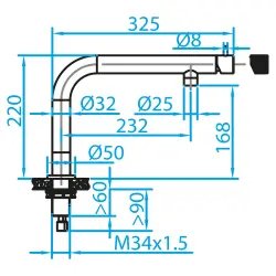 CARESSI White Line Смесител за кухня с една ръкохватка, неръждаема стомана CA109WH ECO 1208920613