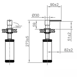CARESSI White Line диспенсър за сапун, неръждаема стомана в бяло CA203WH 1208920615