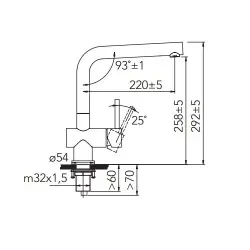 CARESSI Chrome Кухненски смесител с една ръкохватка, хром CA108CH ECO 1208920641