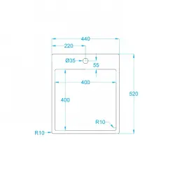 Caressi мивка CAPP40KR10 B44xL52xD18.5cm безшевен щекер 1208920666