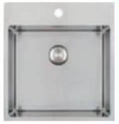 Caressi Иноксова мивка с отвор за смесител CAPP45KR10 B49xL40xD18.5cm безшевен щекер 1208920667