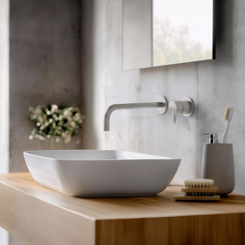 Waterevolution Flow вграден смесител за умивалник, изцяло от неръждаема стомана T116BIEV2 с излив 25 cm