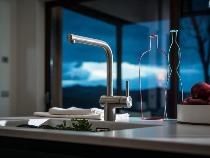 Franke Atlas Neo Кухненски смесител с въртящ се чучур, неръждаема стомана 115.0521.435