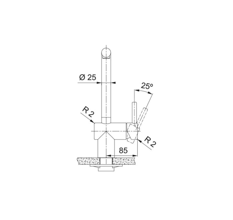Franke Atlas Neo Кухненски смесител с въртящ се чучур, неръждаема стомана 115.0521.435