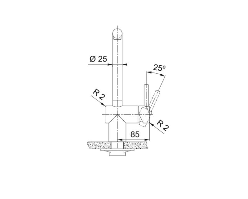 Franke Atlas Neo Кухненски смесител с въртящ се чучур, черен мат 115.0550.424